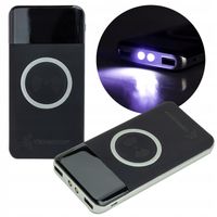 POWERBANK INDUKCYJNY 10000 mAh 2,1A LATARKA LED V 3xUSB MICRO