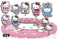 TOPPERY NA TORT OZDOBNE DEKORACJA ZESTAW - SŁODKIE KOTKI HELLO 10szt.