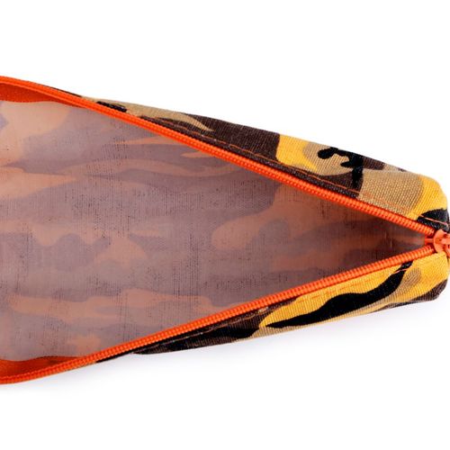 Mały piórnik etui z wzorem moro pomarańcz na Arena.pl