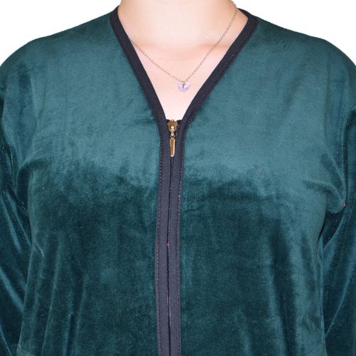 Ciepły bawełniany szlafrok podomka welurowa Rozmiar: 4XL, Kolor: Zielony na Arena.pl