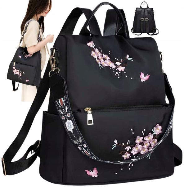 Plecak Czarny Pojemny 2W1 Torebka Wodoodporny zdjęcie 2