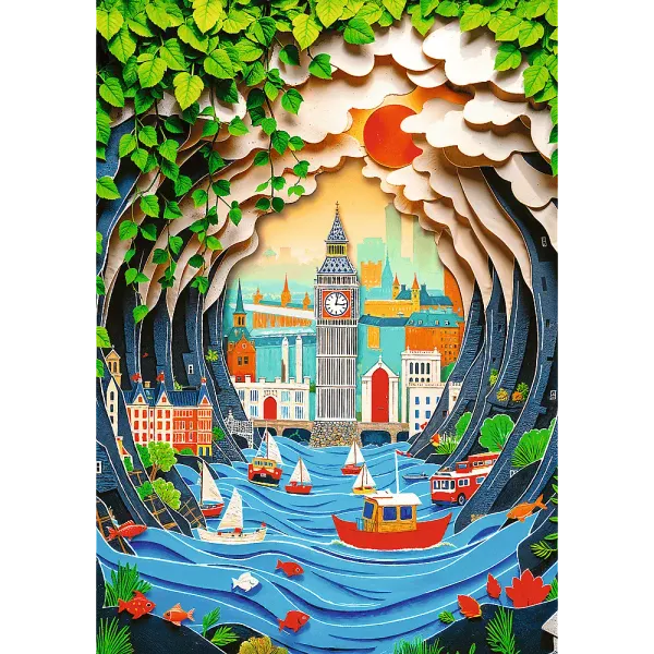 Puzzle 1000 elementów. Paper Art: Londyn zdjęcie 2