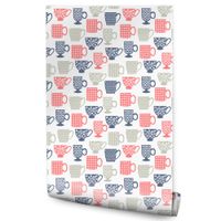 Tapeta Do Jadalni Kuchni Kolorowe Kubki Filiżanki Kawa