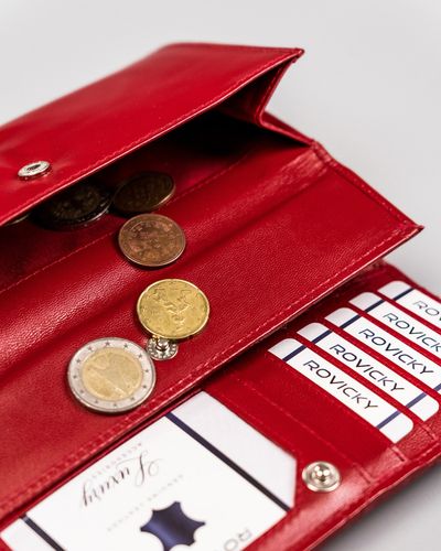 skórzany portfel damski w orientacji poziomej na zatrzask - rovicky na Arena.pl
