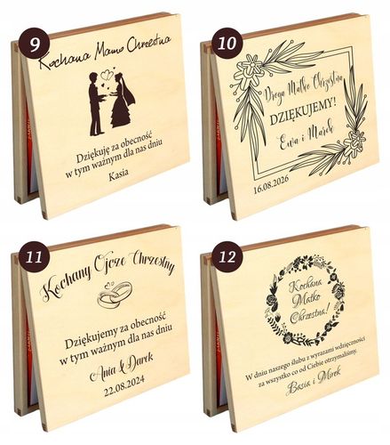 PODZIĘKOWANIE DLA RODZICÓW CHRZESTNYCH NA ŚLUB WESELE Z GRAWEREM IMIONA na Arena.pl