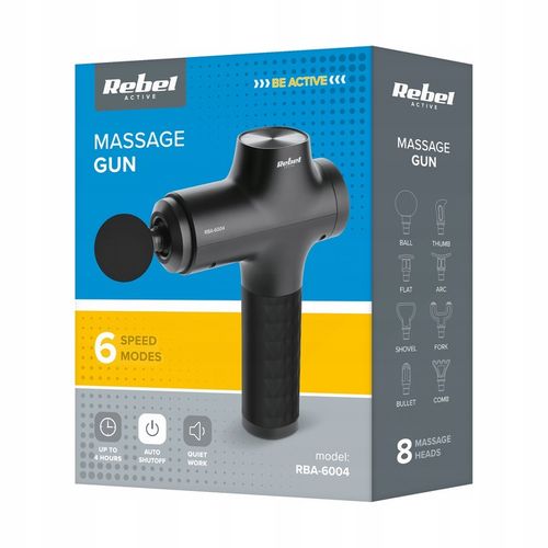 PISTOLET DO MASAŻU MASAŻER DO PLECÓW CIAŁA STÓP MASSAGE GUN REBEL ACTIVE na Arena.pl