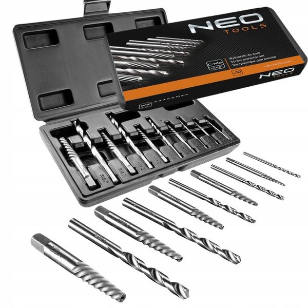 NEO KOMPLET ZESTAW WYKRĘTAKÓW DO ZERWANYCH URWANYCH ŚRUB + WALIZKA 09-609 zdjęcie 2