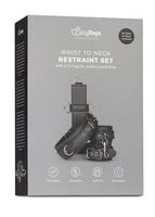 zestaw uprzęży z kajdankami easytoys czarny ze skóry syntetycznej