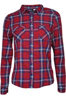 H&M Koszula Czerwono-Granatowa Krata, Ciemny Guzik - 32 / XXS