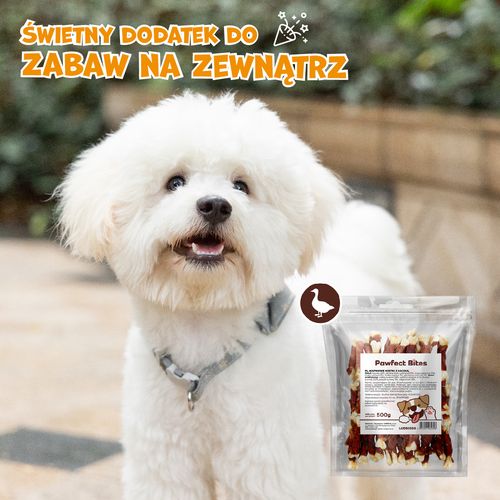 Przysmaki dla psa kostki owinięte kaczka kostka wapienna 500g PAWFECT BITES na Arena.pl