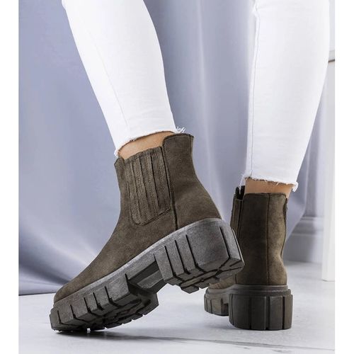 Zielone ocieplane botki r.38 na Arena.pl