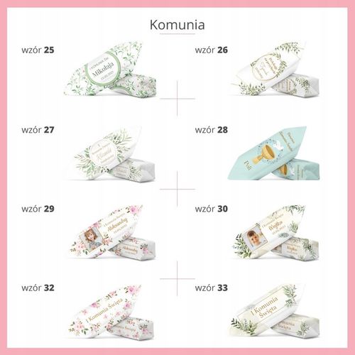 KRÓWKI NA ŚLUB CHRZEST KOMUNIĘ 1 KG Personalizowane krówki prezentowe na Arena.pl