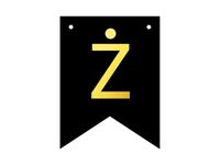Baner DIY, 16 cm, czarny, literka "Ż" [stwórz swój baner]
