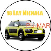 Opłatek na tort Urodziny Citroen Samochód Auto Logo Tekst Gratis Gruby 20cm