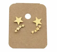 KOLCZYKI ZŁOTE 2 PARY GWIAZDKI STAL CHIRURGICZNA ZŁOTY WORECZEK GRATIS