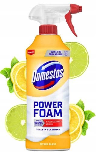 domestos power foam piana do mycia toalety i łazienki citrus blast 435ml na Arena.pl