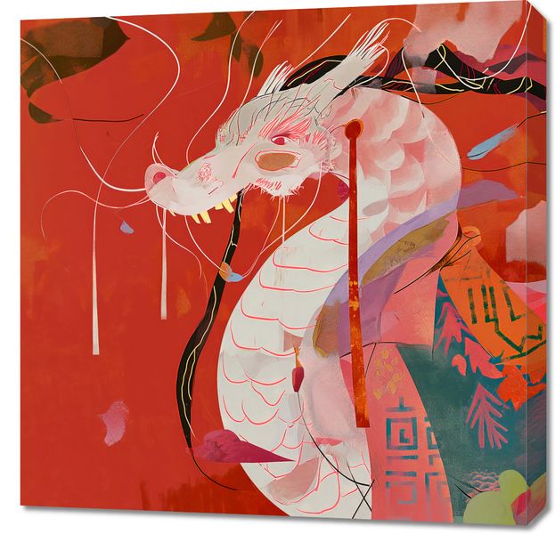 Obraz 70x70cm Orientacyjny Smok zdjęcie 1