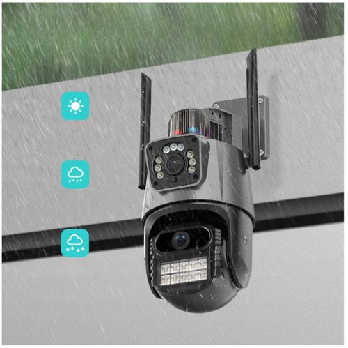 PODWÓJNA KAMERA ZEWNĘTRZNA OBROTOWA ALARM 8MP WIFI 3w1 2 OBIEKTYWY ICSEE na Arena.pl