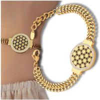 Bransoletka złota stal chirurgiczna elegancka szeroka pancerka damska