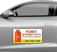 MAGNES NA SAMOCHÓD MATA MAGNETYCZNA REKLAMOWA 60X30 PUNKT WYMIANY BUTLI