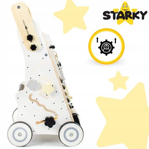 Jeździk pchacz drewniany chodzik dla dziecka dzieci tablica manipulacyjna na Arena.pl