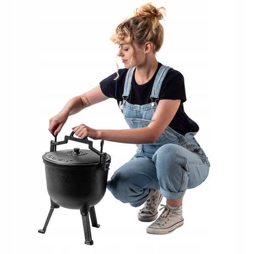 KADAX Kociołek Żeliwny 10L Myśliwski Garnek Na Ognisko Grill Do Pieczonek na Arena.pl