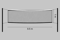 siatka do siatkówki treningowa |9,5m x 1m| pe 3mm czarna bezwęzłowa