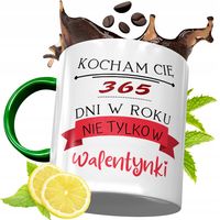 Kubek Zielony Na Walentynki Dla Zakochanych Z Nadrukiem Ze Zdjęciem