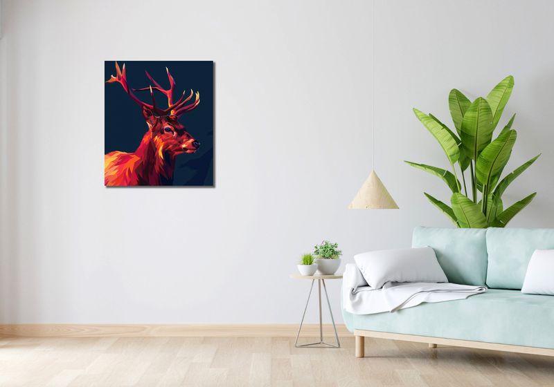 Obraz 60x70cm Jeleń w Geometrii zdjęcie 2
