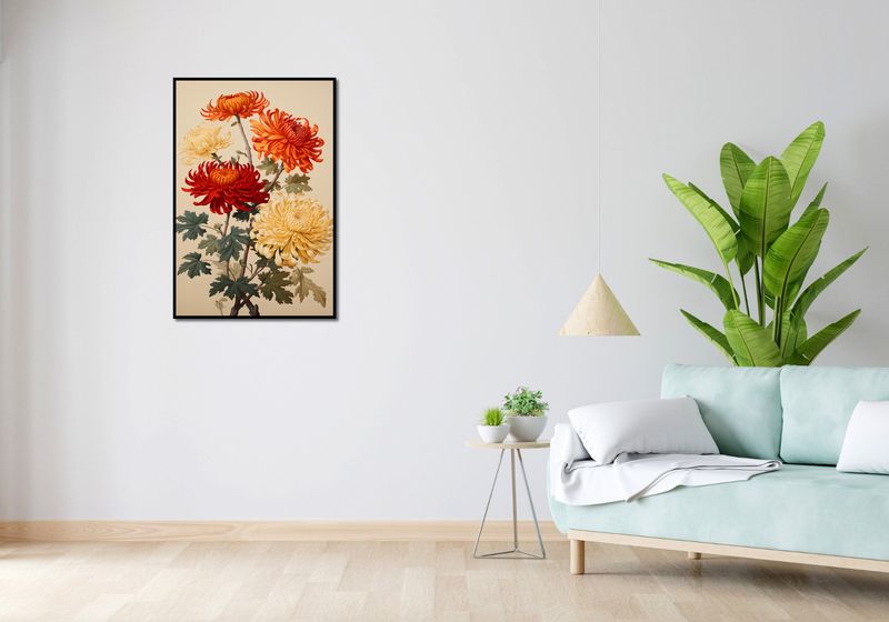 Plakat 61x90,5cm Tańczące Chryzantemy zdjęcie 4