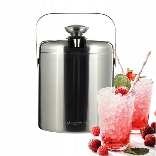 WIADERKO do LODU COOLER pojemnik TERMICZNY do chłodzenia SREBRNY + szczypce na Arena.pl