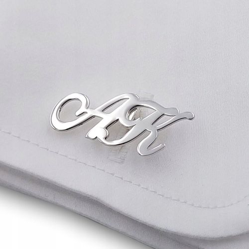 Srebrne spinki do mankietów inicjały na Prezent na Arena.pl