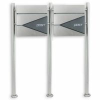 16778 Skrzynka Pocztowa Inox Zestaw na Stojaku dwie skrzynki