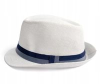 KAPELUSZ Męski Damski Trilby Biały na Lato Plażę Lekki Miejski Słomkowy 60