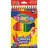 KREDKI OŁÓWKOWE TRÓJKĄTNE Z TEMPERÓWKĄ 12 KOLORÓW JUMBO COLORINO