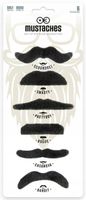 CZARNE WĄSY SAMOPRZYLEPNE SZTUCZNE PARTY 6 SZTUK