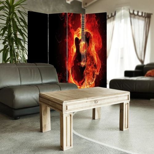 Parawan dekoracyjny, Płonąca gitara 145x150 na Arena.pl