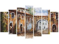 80CM 140CM OBRAZ 7 ELEM UROKLIWA ULICZKA ŚCIENNY