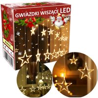 GWIAZDKI LED WISZĄCE GIRLANDA LAMPKI OZDOBNE NA OKNO ŚCIANĘ KURTYNA LED