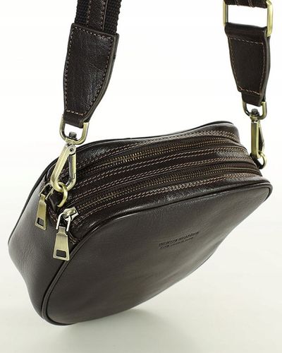 Torebka listonoszka NA SZEROKIM PASKU skórzana dwie komory Marco Mazzini na Arena.pl