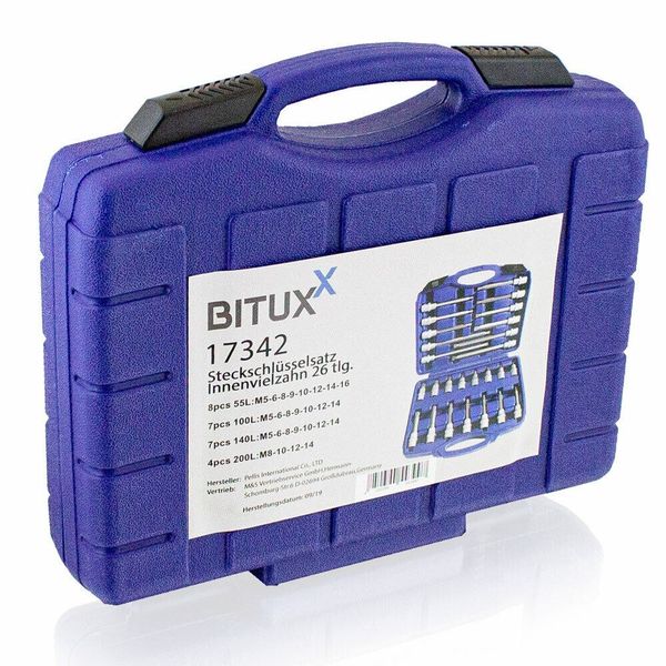 17342 KOMPET KLUCZY NASADOWYCH 26 ELEMENTÓW + WALIZKA STAL zdjęcie 6