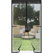 Moskitiera magnetyczna na drzwi balkonowe tarasowe czarna 85x215 cm mocna