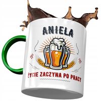 Kubek Zielony Dla Anieli Przyjaciółki Na Prezent Z Nadrukiem Ze Zdjęciem