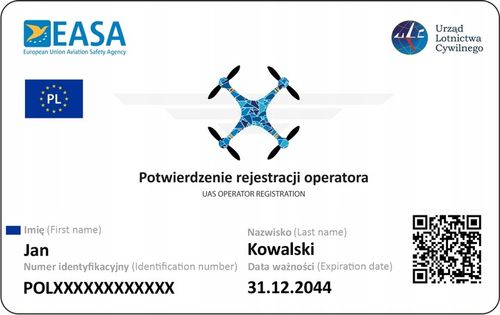 Wydruk Certyfikatu ULC na DRONA Karta PCV 2 str. na Arena.pl