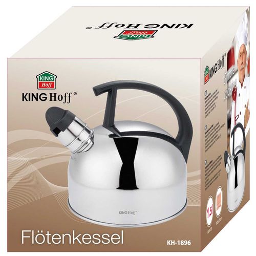 czajnik 1,5l z gwizdkiem kinghoff kh-1896 srebrny na Arena.pl