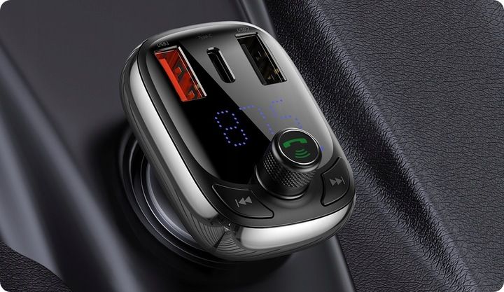 BASEUS TRANSMITER FM BLUETOOTH SZYBKA ŁADOWARKA 3x USB USB-C 36W PD QC zdjęcie 10
