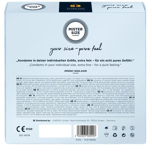 53 mm condoms 36 pieces mister.size na Arena.pl
