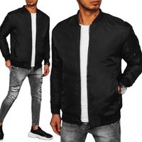 CZARNA MĘSKA KURTKA PRZEJŚCIOWA BOMBER JACKET tx4423 - L