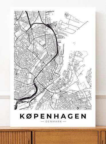 Plakat mapa plan miasta Kopenhaga 70x100 cm na Arena.pl