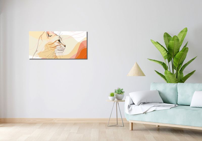Obraz 90x40cm Delikatny Profil Kota zdjęcie 2